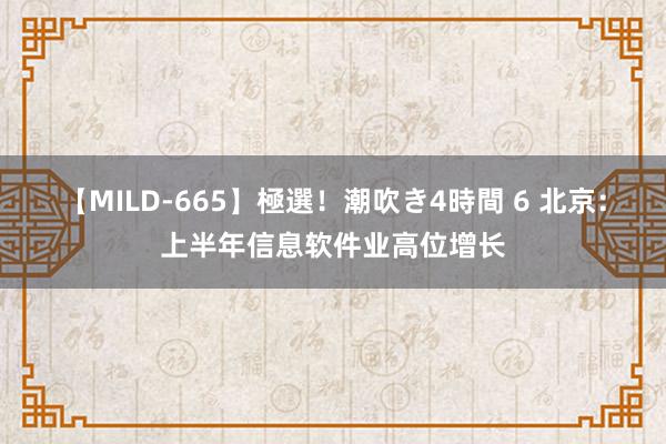 【MILD-665】極選！潮吹き4時間 6 北京：上半年信息软件业高位增长