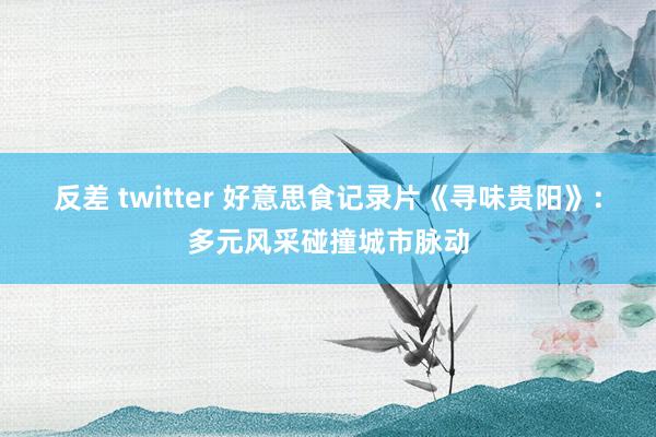 反差 twitter 好意思食记录片《寻味贵阳》：多元风采碰撞城市脉动
